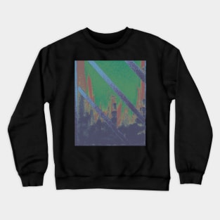 Inverted Coloured Cityscape through Window Crewneck Sweatshirt